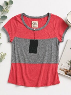 NWT Chaser Color Block Tee Size Small | Short Sleeve Top